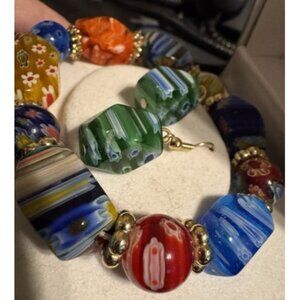 New East 5th Millefiori Beads Bracelet And Earrings Beautiful